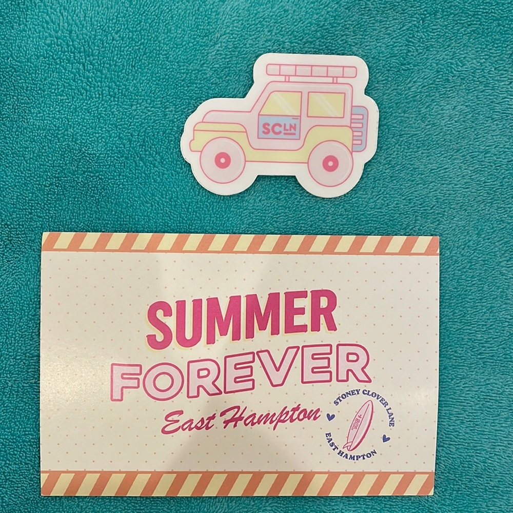 Stoney Clover Lane East Hampton postcard and sticker